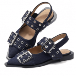 DENIM FEMININE BUCKLE BALLERINAS