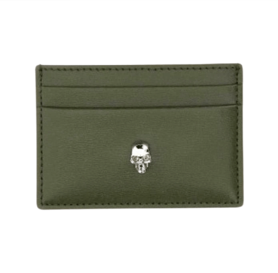 Alexander McQueen Skull Card Holder Khaki