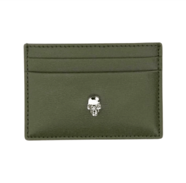 Alexander McQueen Skull Card Holder Khaki