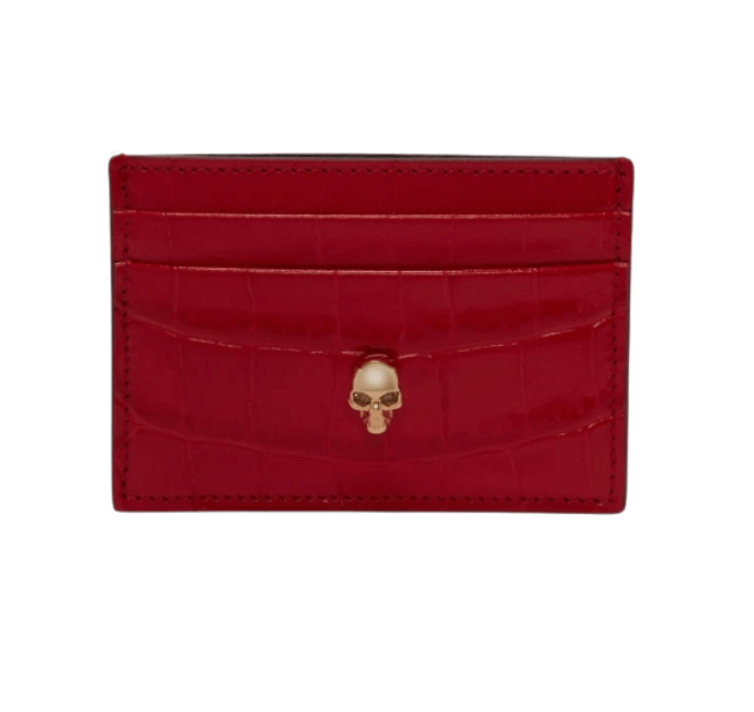 Alexander McQueen Skull Card Holder Oxblood