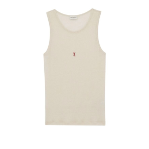 Cassandra Logo Embroidered Ribbed Tank Top