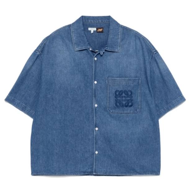 Loewe Anagram Denim Short Sleeve Shirt