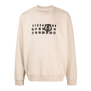 Number logo printed cotton sweatshirt