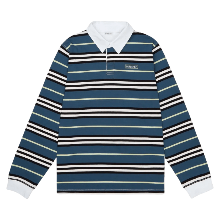 Striped Long Sleeve Polo Shirt - Anchor
