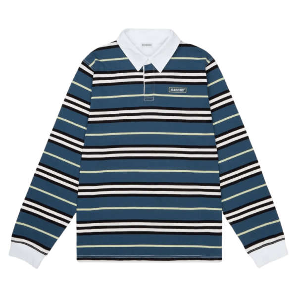 Striped Long Sleeve Polo Shirt - Anchor