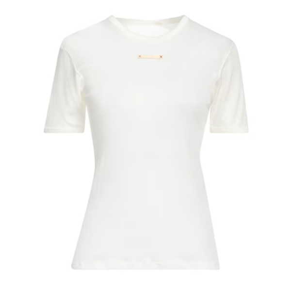 Margiela 22FW Front Patch Silk White T-Shirt