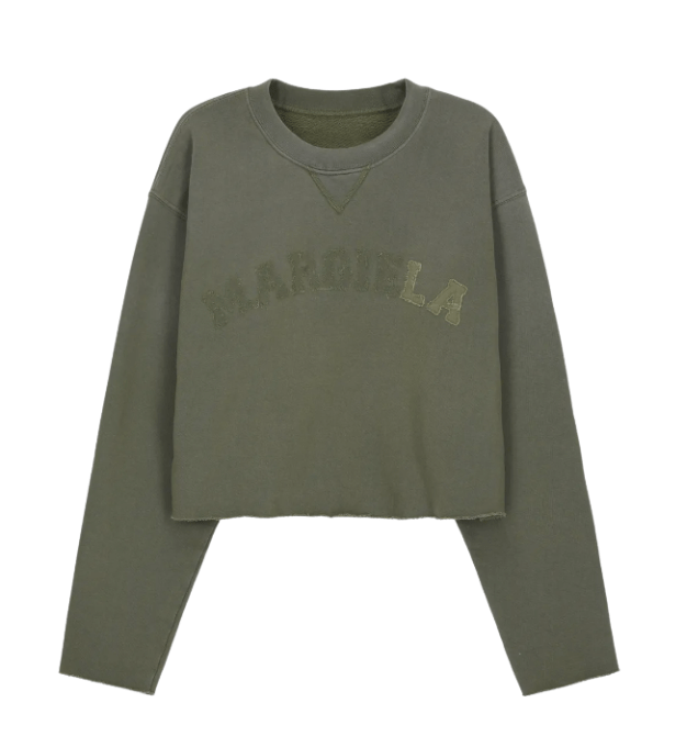 Logo Vintage Crop Man to Man - Olive 