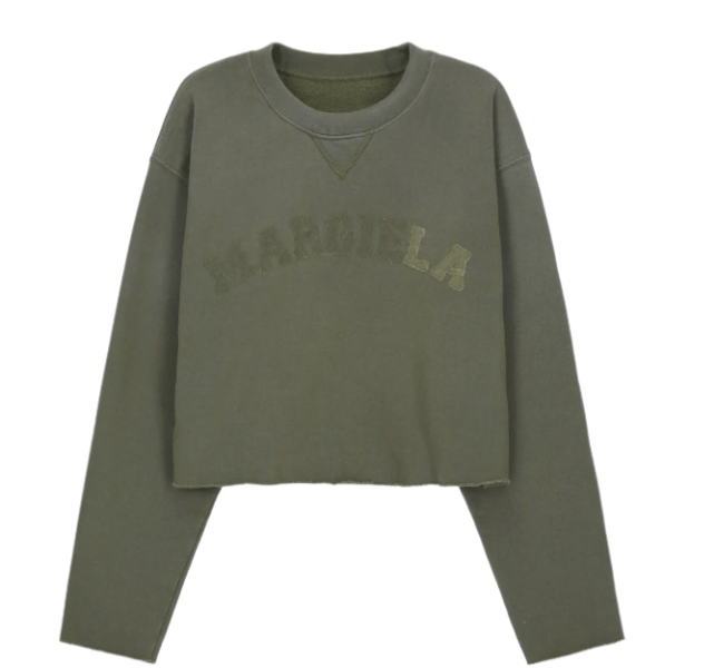 Logo Vintage Crop Man to Man - Olive 