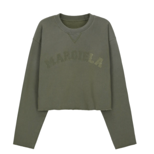 Logo Vintage Crop Man to Man - Olive 