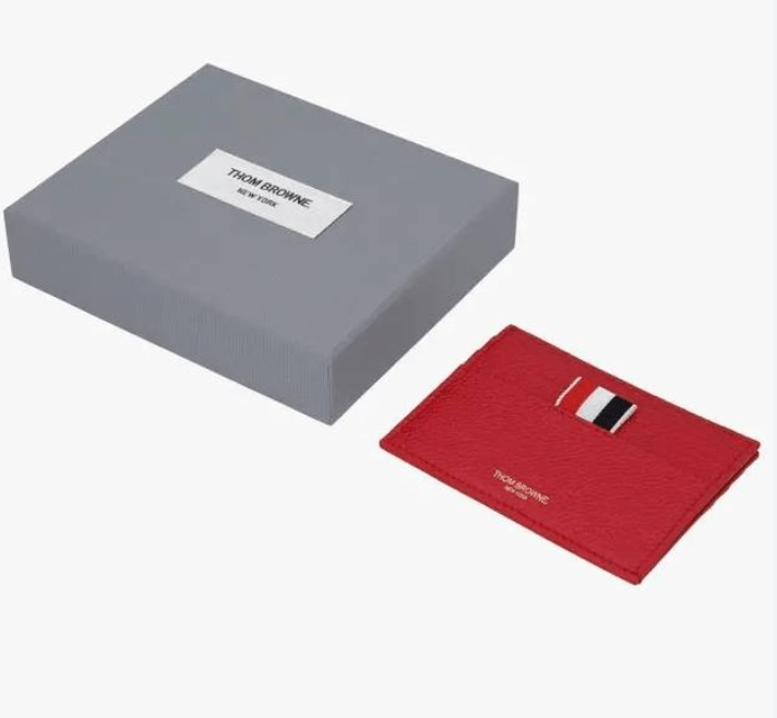 Thom Browne Pebble Grain Card Holder Red