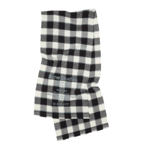 Acne Studios Checked Wool Scarf Grey Black White