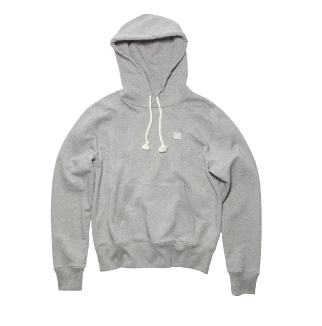 Acne Studios Regular Fit Hooded Sweatshirt Light Grey Melange