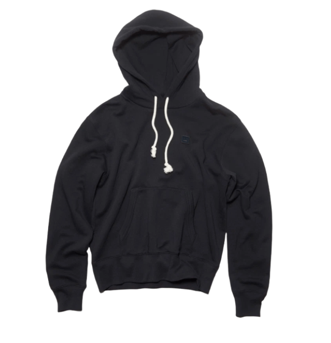 Acne Studios Regular Fit Hooded Sweatshirt Black