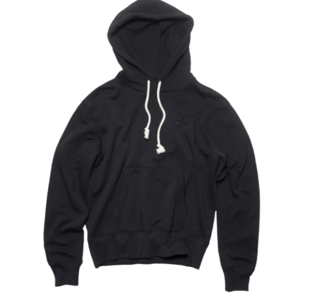 Acne Studios Regular Fit Hooded Sweatshirt Black