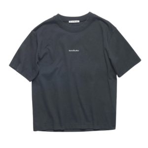(W) Acne Studios Edie Stamp Logo T-Shirt Optic Black