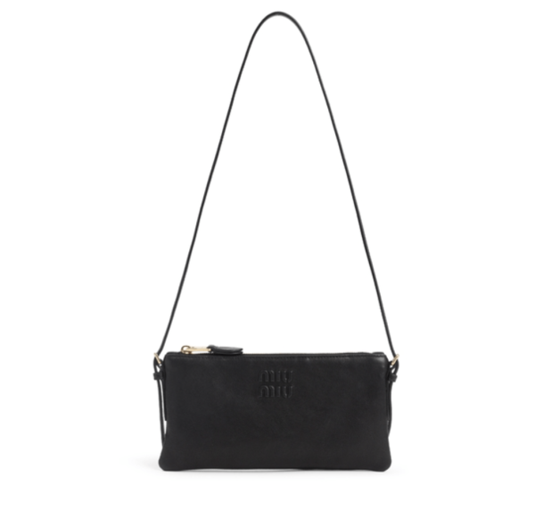 Logo sequin embellished silk shoulder bag