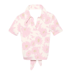 (W) Jacquemus Le Polo Shirt Bagnu Jacquard Pink Flower