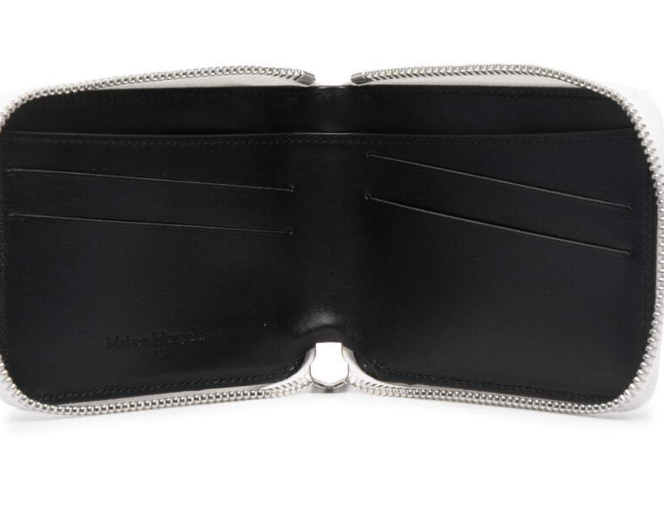MAISON MARGIELA CRINKLE EFFECT ZIP-AROUND WALLET WHITE