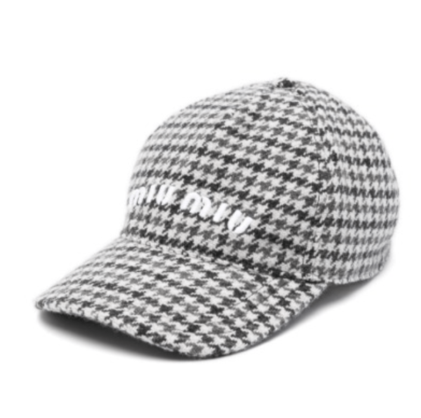 MIU MIU SHETLAND TARTAN WOOL CAP