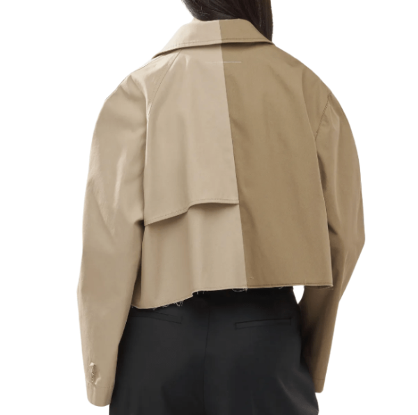 Short Trench Jacket - Mud Brown: Sand Beige