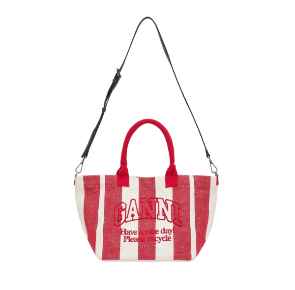 Small Easy Stripe Shopper Bag - Cherry 