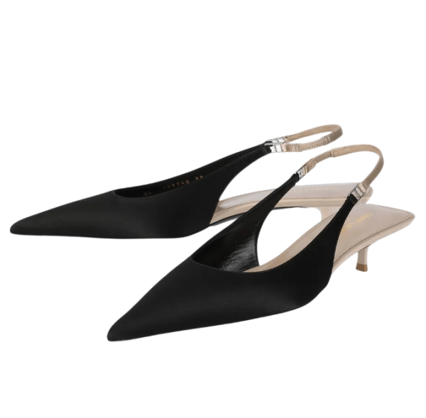 Cherish Slangback Pumps - Black: Light Nude 
