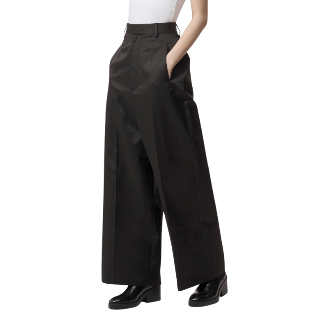 Pleated Wide Pants - Black 