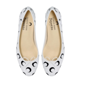 MOON PRINTED LEATHER REPETTO CAMILLE OPTICAL WHITE