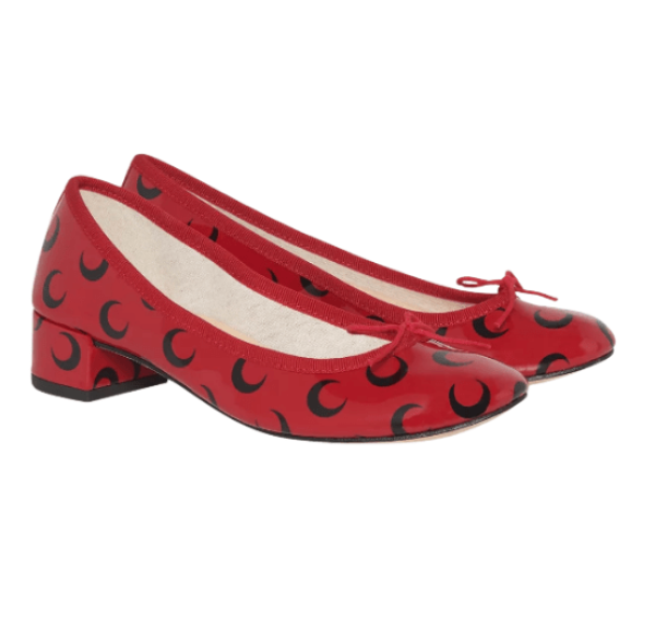 MOON PRINTED LEATHER REPETTO CAMILLE DARK RED