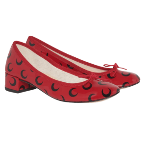 MOON PRINTED LEATHER REPETTO CAMILLE DARK RED