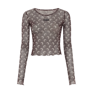 RECYCLED MOON MESH SS CROPPED TOP BROWN