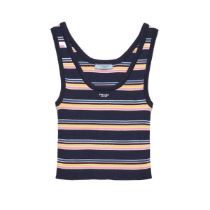 Striped cotton sleeveless top