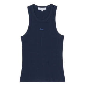 MAISON KITSUNE Baby Fox Patch Ribbed Tank Top - Ink Blue 