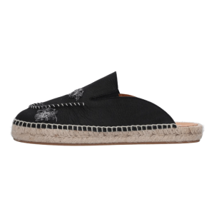 MM6 Embroidered Espadrille Mules - Black