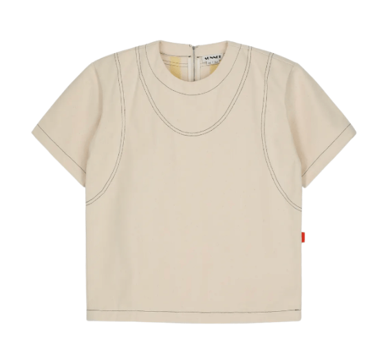 SUNNEI Stripe Short-Sleeve T-Shirt - Ecru 