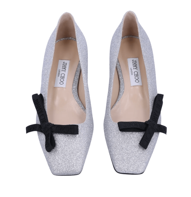 JIMMY CHOO Veda Ballerina Flats - Silver 