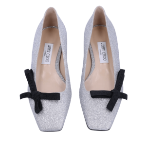 JIMMY CHOO Veda Ballerina Flats - Silver 