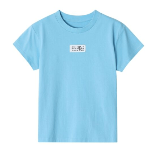 (W) MM6 Maison Margiela Numbers Logo Patch T-Shirt Blue