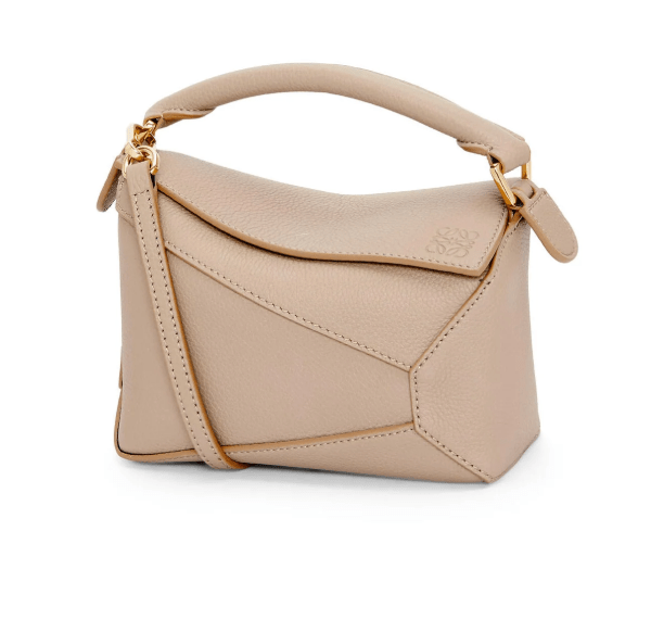 Loewe Mini Puzzle Edge bag in soft grained calfskin Beige 