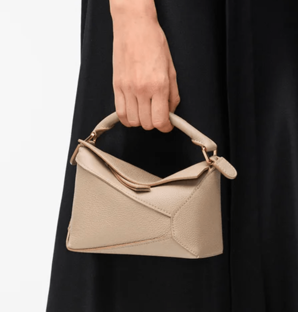 Loewe Mini Puzzle Edge bag in soft grained calfskin Beige 