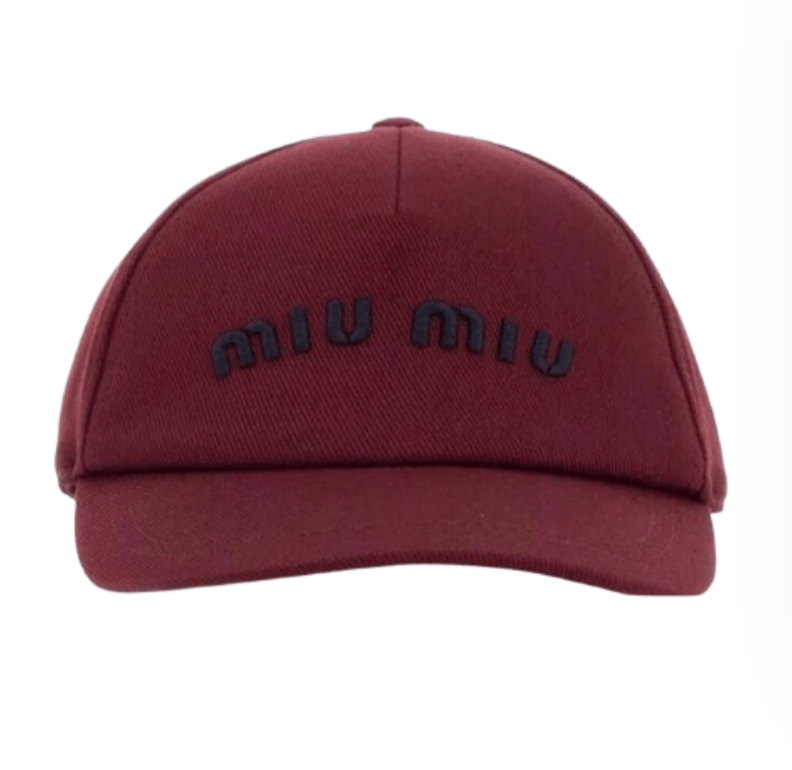 (W) Miu Miu Drill Baseball Cap Bordeaux