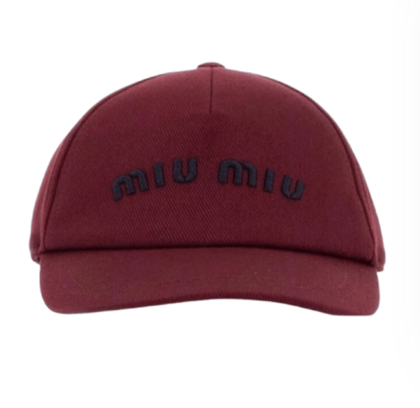 (W) Miu Miu Drill Baseball Cap Bordeaux