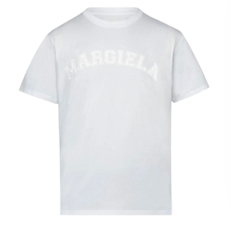 (W) Maison Margiela Logo Cotton Jersey T-Shirt Winter White