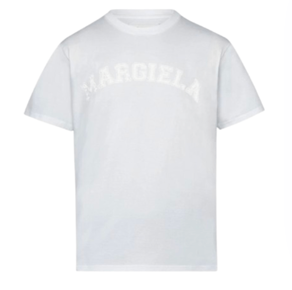 (W) Maison Margiela Logo Cotton Jersey T-Shirt Winter White