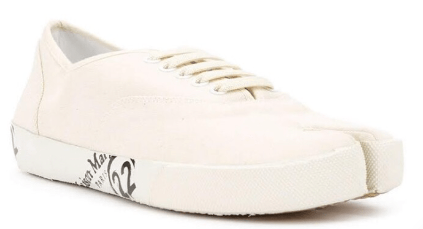 Maison Margiela Tabi Lace-Up Sneakers Beige