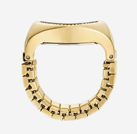 (W) Fossil Watch Ring Quartz Two-Hand 18mm Stainless Steel Gold