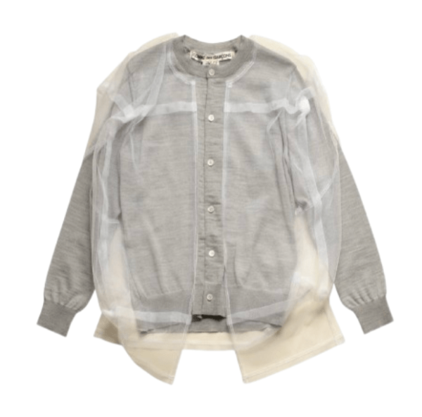 COMME des GARÇONS Tulle-Layered Wool Cardigan