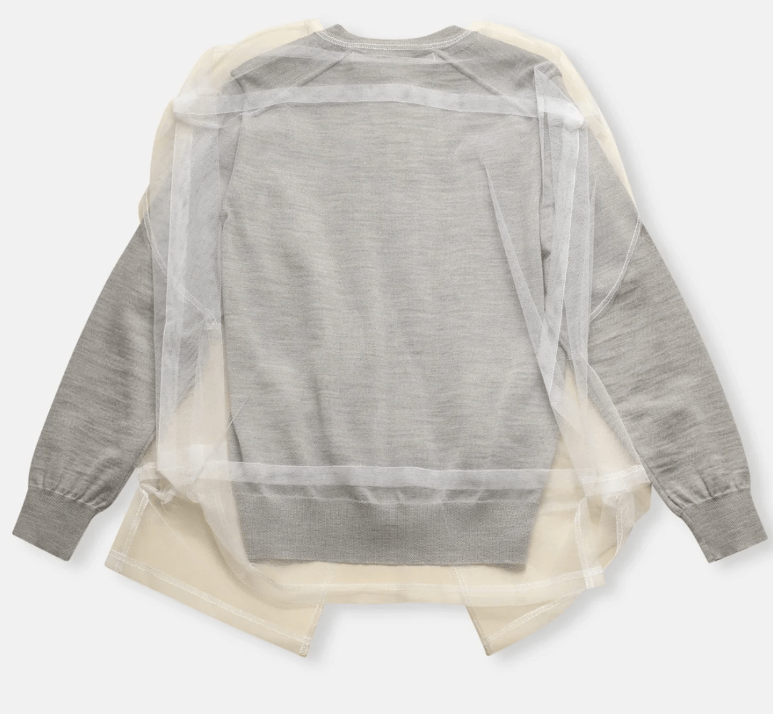 COMME des GARÇONS Tulle-Layered Wool Cardigan