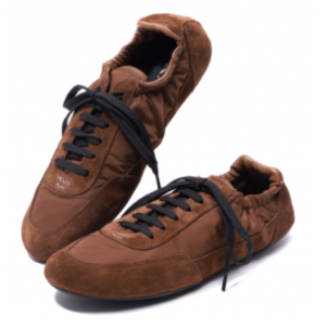 PRADA Collapsed Nylon & Suede Sneakers – 