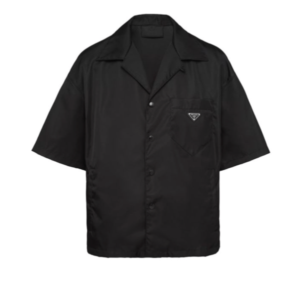 Prada Triangular Logo Nylon Short Sleeve Shirt